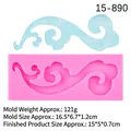 Molde de silicona rosa en forma de nube con decoración de olas para manualidades DIY - Estilo 1-Rosa