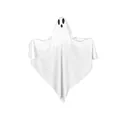 Detailed view of Halloween ghost decoration with round black eyes and wavy edge design - Ghost Style 7