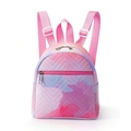 Mini quilted backpack featuring pink and blue gradient watercolor design with V-shape stitching - Red-Purple Gradient Quilted