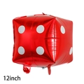 Inflatable 12-inch red dice foil balloon for casino themed party decorations - 12 Inch Red Dice