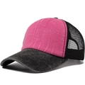Gorra trucker de rejilla en rosa lavado y negro con visera gris y cierre ajustable - Ajustable / Rosa Oscuro