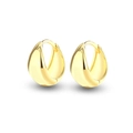 Elegant gold drop hoop earrings with polished mirror finish in minimalist waterdrop style - Gold