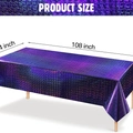 Mantel morado con purpurina para fiestas, guía de tallas 108x54 pulgadas para eventos - Púrpura 137*274cm