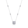 Detailed close-up of s925 sterling silver marquise pendant with square pavé moissanite - Square Framed Setting Style (N13297) - 1ct + GRA Certificate