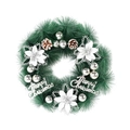 Artificial Christmas wreath with green pine needles, silver balls and pine cones - 40CM Silver Wreath