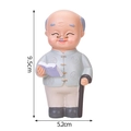 Figurine de grand-père en costume Tang pour décor de gâteau d'anniversaire, haut 9,5cm - Grand-père lisant en résine