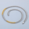 Two-tone silver and gold Cuban link chain necklace with a secure lobster clasp - A-Style Gold Necklace (KN200198-KLHQ)