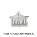 Silikonform Weihnachtskrippe Haus für Harzkunst mit Maßen 10,4 cm mal 10 cm - Krippe Einsatz