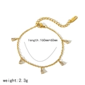 18k vergulde roestvrijstalen armband met vijf peervormige zirkonia-hangers voor dames - Peer Hanger Fijne Ketting Stijl (TB5071)