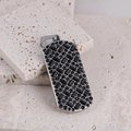 Silver rectangular hip-hop pendant for men featuring pavé-set black cubic zirconia stones - Steel Color Black Zirconia Pendant Only (No Chain)