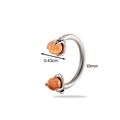 Titanium horseshoe septum ring with orange cat-eye beads, 10mm diameter size - Orange (5#)