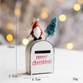 Kerstdecoratie ijzeren brievenbus met kerstman en miniatuurboom ornament hanger - Wit