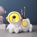 Astronaut pen holder desk lamp in white and gold finish for office decor - White Astronaut (2104-16 White)