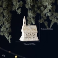 White and gold church Christmas tree ornament with glitter finish, height 9.6cm - House White Gold Pendant