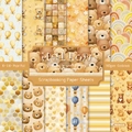 6x6 inch Mellow series scrapbooking paper with 12 warm teddy bear and rainbow designs - R2303a 24 Sheets