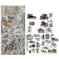 Vintage transportation stickers featuring classic cars and bicycles for DIY scrapbooking - Vintage Transport