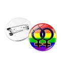 Broche arc-en-ciel avec symboles féminins entrelacés pour la mode Pride LGBTQ+ - Symboles féminins entrelacés (Style 23)