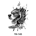 Bully dog street art temporary tattoo sticker TH-145 in monochrome splash style - Th-145 / 210*148mm