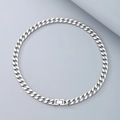 Polished silver stainless steel curb chain necklace with a rectangular plug-in clasp - Jewelry Buckle (9mm Width) / 45cm / Steel