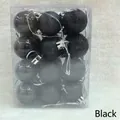 24-piece set of 3cm black Christmas balls with shiny matte and glitter finishes in a box - 3cm Square Box / Black