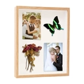 3cm deep hollow wooden shadow box frame for dried flowers and butterfly specimen display - Natural Wood Color / 5cm / Square 12 Inch (30x30cm)
