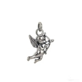 Silver Cupid angel pendant in titanium steel with wings and bow on a white background - Steel Angel 12*8.5mm