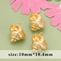 Three golden conch shell metal pendants 10mm charms for DIY jewelry making - Gold Conch B