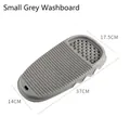 Small gray non-slip plastic washboard with soap slot for hand washing small clothes - Small / Gray
