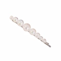 Iridescent pearl hair clip featuring gradient beads on a silver metal base - Silver 1#