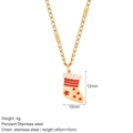 Gold stainless steel necklace featuring a festive red and white Christmas stocking pendant - Christmas Sock Style (G16)
