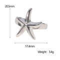 Specifiche dettagliate delle dimensioni per anello stella marina, altezza 20,5 mm e 3,4 g - Color Acciaio