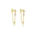 Eleganti orecchini pendenti a nappa in argento S925 con cristalli di zirconia scintillanti - Argento 925 / Oro 18K Bianco