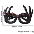Halloween decorative glitter glasses with skull hand detail and size specifications - Skeleton Hand Glitter