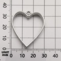 Silver heart alloy pendant frame with hook for DIY jewelry on a 30mm scale mat - Heart Shape (10478) / 30x34mm / White K/Silver
