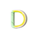 Three-tone pastel D-ring spring clasp in light green, pink, and yellow for DIY crafts - Light Green
