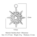 Sternanhänger aus Edelstahl mit Strassstein und Größenangaben in Silberoptik - Edelstahl + Strass / Silberner Kleiner Nordstern