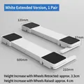 Supporti bianchi regolabili con ruote per lavatrice e frigorifero per carichi pesanti - Esteso-60cm-Altezza 3.5cm / Bianco