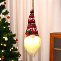 Ciondolo gnomo natalizio luminoso con cappello rosso a maglia ed effetto luce calda - Stile B (Rosso)