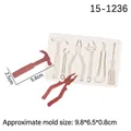 Molde de silicona blanca con formas de herramientas como martillo y llave inglesa - Estilo 3 / Gris