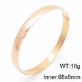 Minimalist 8mm rose gold stainless steel bangle with polished finish and circular shape - 68x8mm Rose Gold(KB186964-LO)
