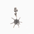 Silver octopus pendant hair ring with antique finish for Halloween dreadlock accessories - Spider Spiral (F1503) / Silver