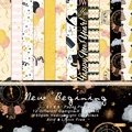 6x6 inch New Beginning paper pad with 12 gold and black celebratory patterns for DIY scrapbooks - R2343 24 Images