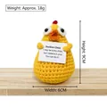 Handmade crochet yellow chick motivational doll holding inspirational card 9cm height - Chicken