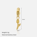 18K gold plated stainless steel rose pendant charm with dimensions 20mm x 4mm - Tulip Pendant