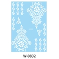 White lace pattern temporary tattoo sticker W-0832 for hand henna art style - Lace Floral Style (W-0832)