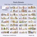 Paris city scenery washi sticker set with 30 watercolor street view patterns in box - Paris Streets