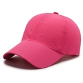 Pink quick-dry mesh baseball cap for women with breathable fabric and curved brim - Adjustable / Rose Red