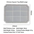 Chinese style rectangular silicone tray mold with classical decorative borders 256x192mm - Large Chinese Style Square Tray Mold