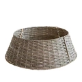 Cache-pied de sapin de Noël en osier gris avec un design rustique de panier conique - Petit / Gris