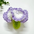 Handmade crochet bell orchid flower accessory in purple and white gradient style - Gradient Purple Carnation
